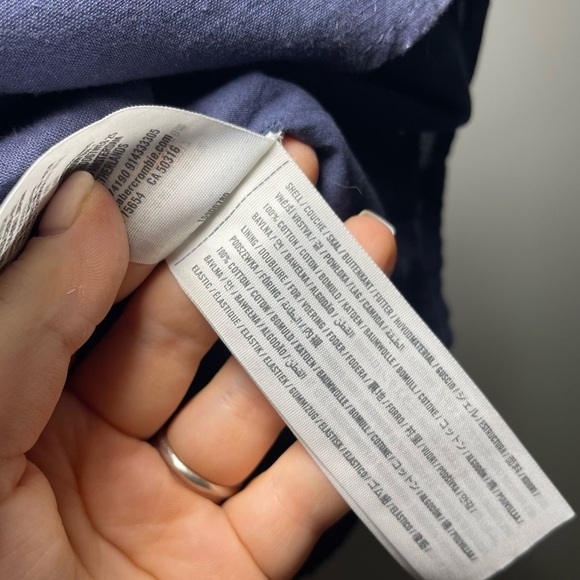 Abercombie & Fitch women's Navy full button down babydoll mini overall dress XS - Picture 5 of 7